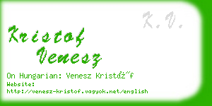 kristof venesz business card